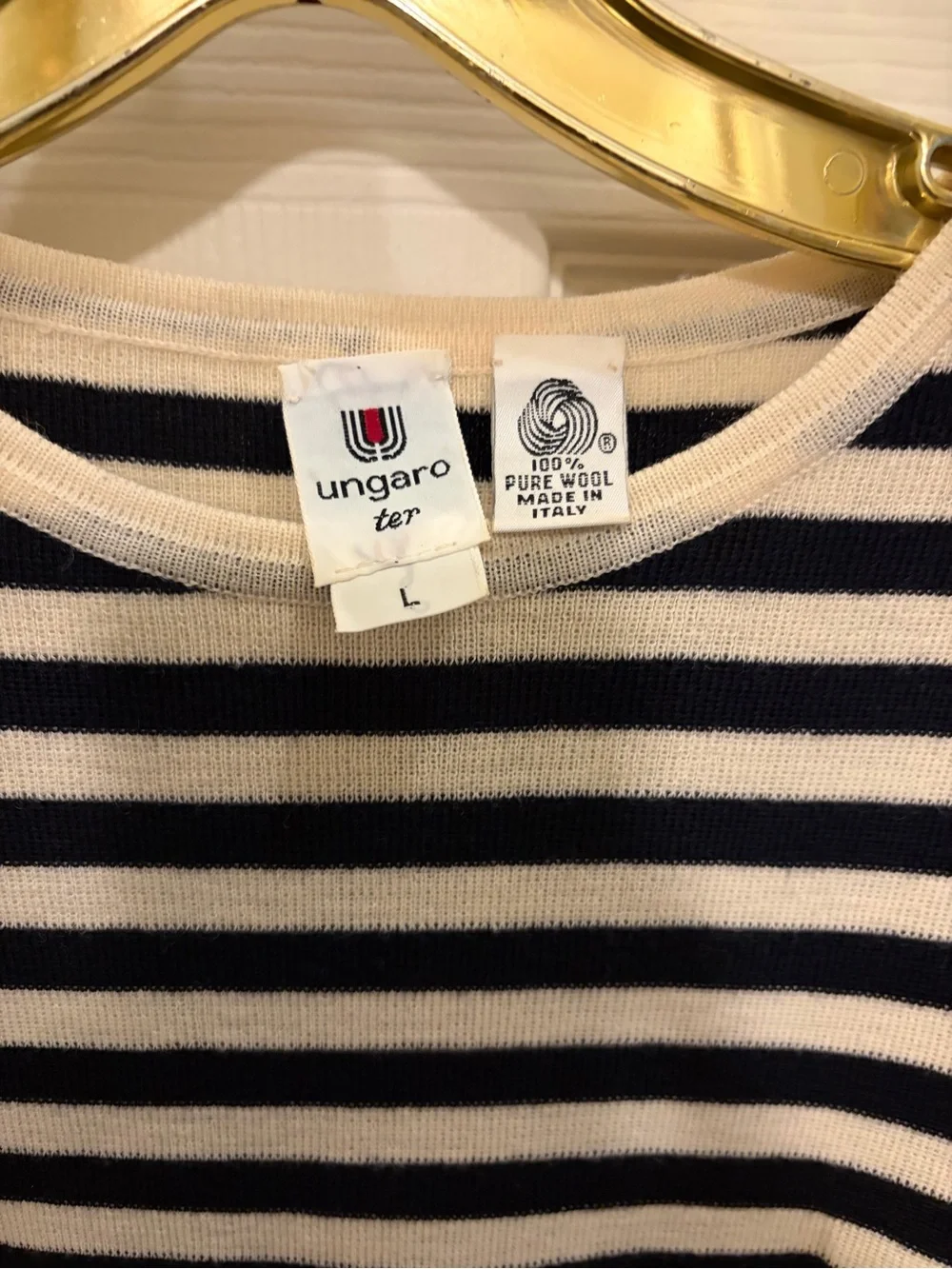 Ungaro Ter Black & White Striped Scoop Neck Knit Top and matching cardigan
